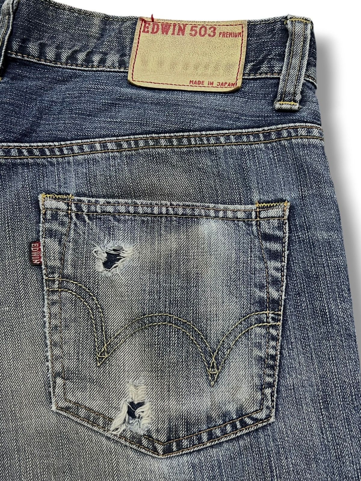 Edwin Vintage Edwin 503 Japan - Faded Rusty Wash, Distressed Jeans Size US 35 - 9 Thumbnail