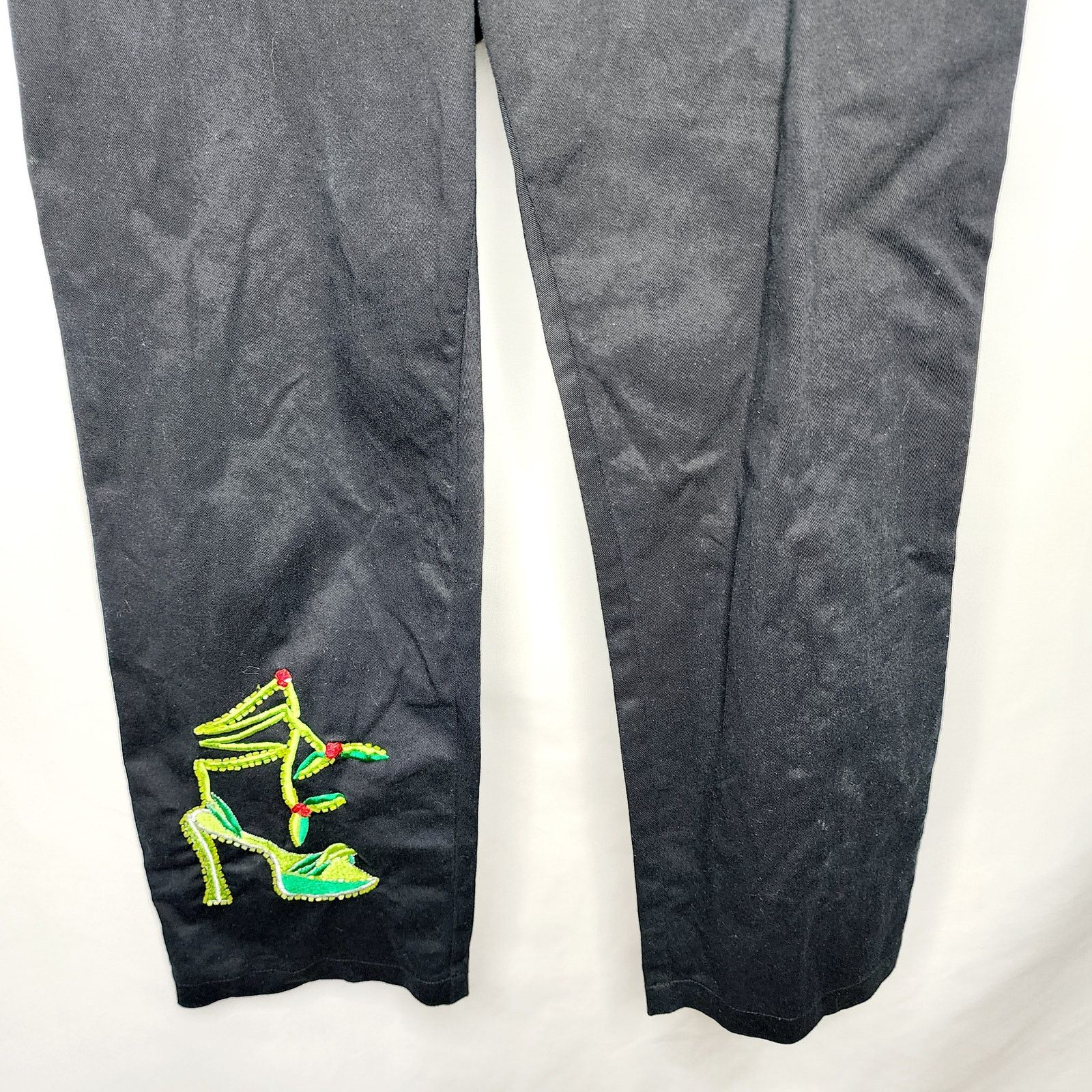 Other Vintage Vanity Collection Cropped Pants Beaded Shoe Detail Size 29" - 6 Thumbnail