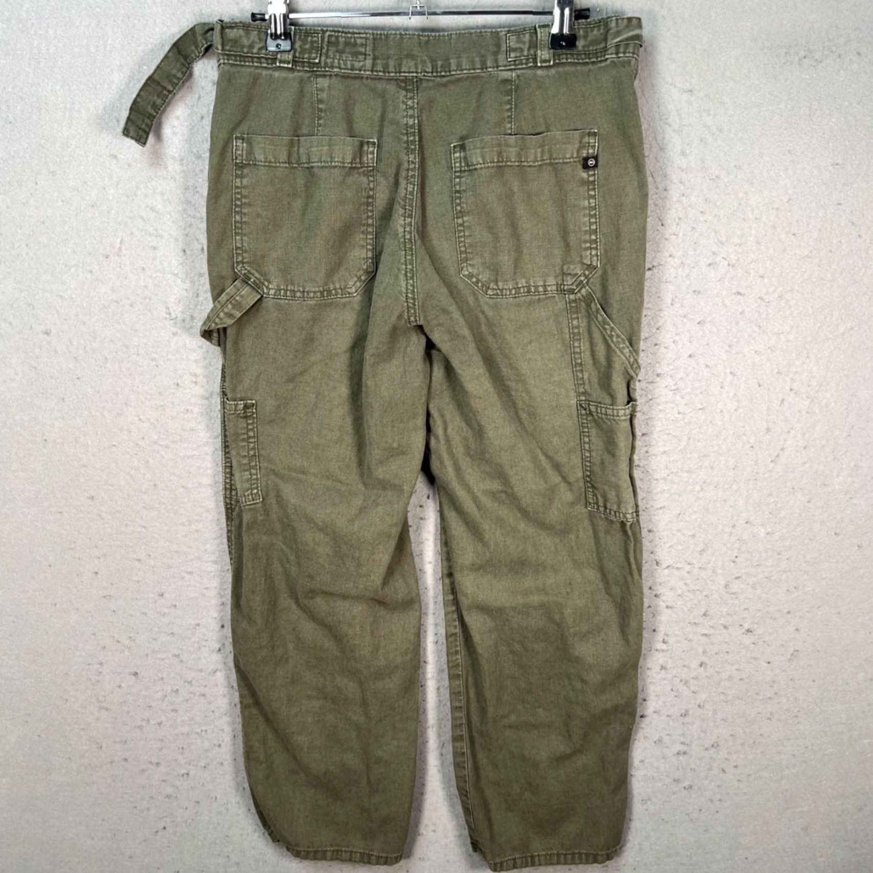 Vintage AG Adriano Goldschmied The Noten Carpenter High Rise Straight Pants Olive Green 26R Women's Pants Size 26" / US 2 / IT 38 - 2 Thumbnail
