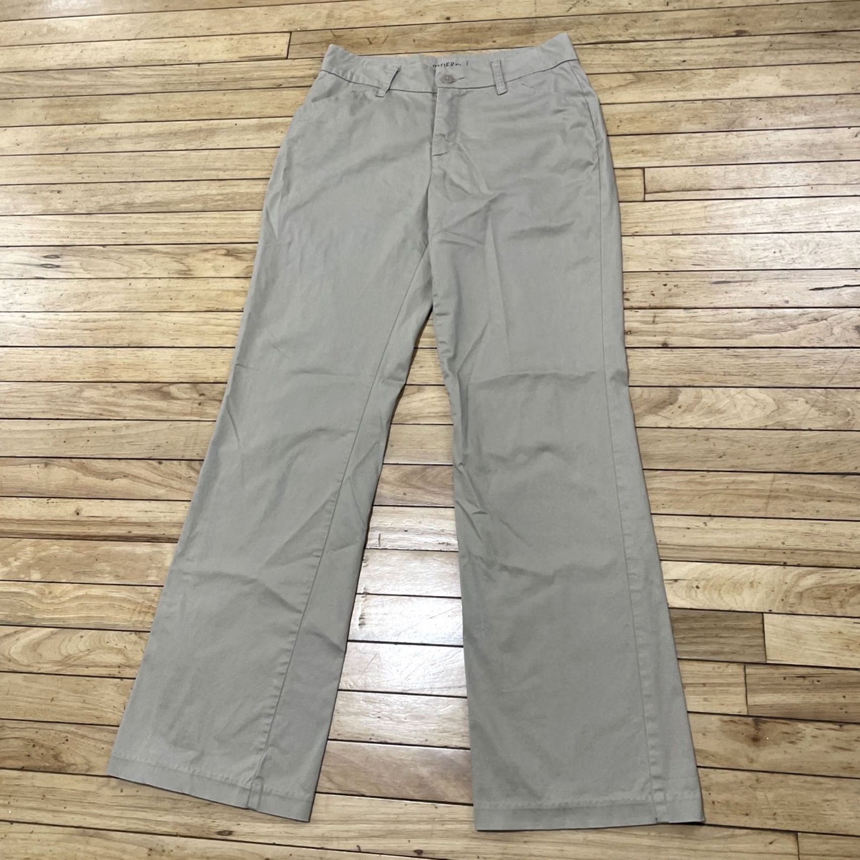Vintage VINTAGE RIDERS Lee Curvy Flare Trouser Pants Women 12/L Bootcut Khaki Stretch 12 32x34 Size 34" / US 12 / IT 48 - 4 Thumbnail