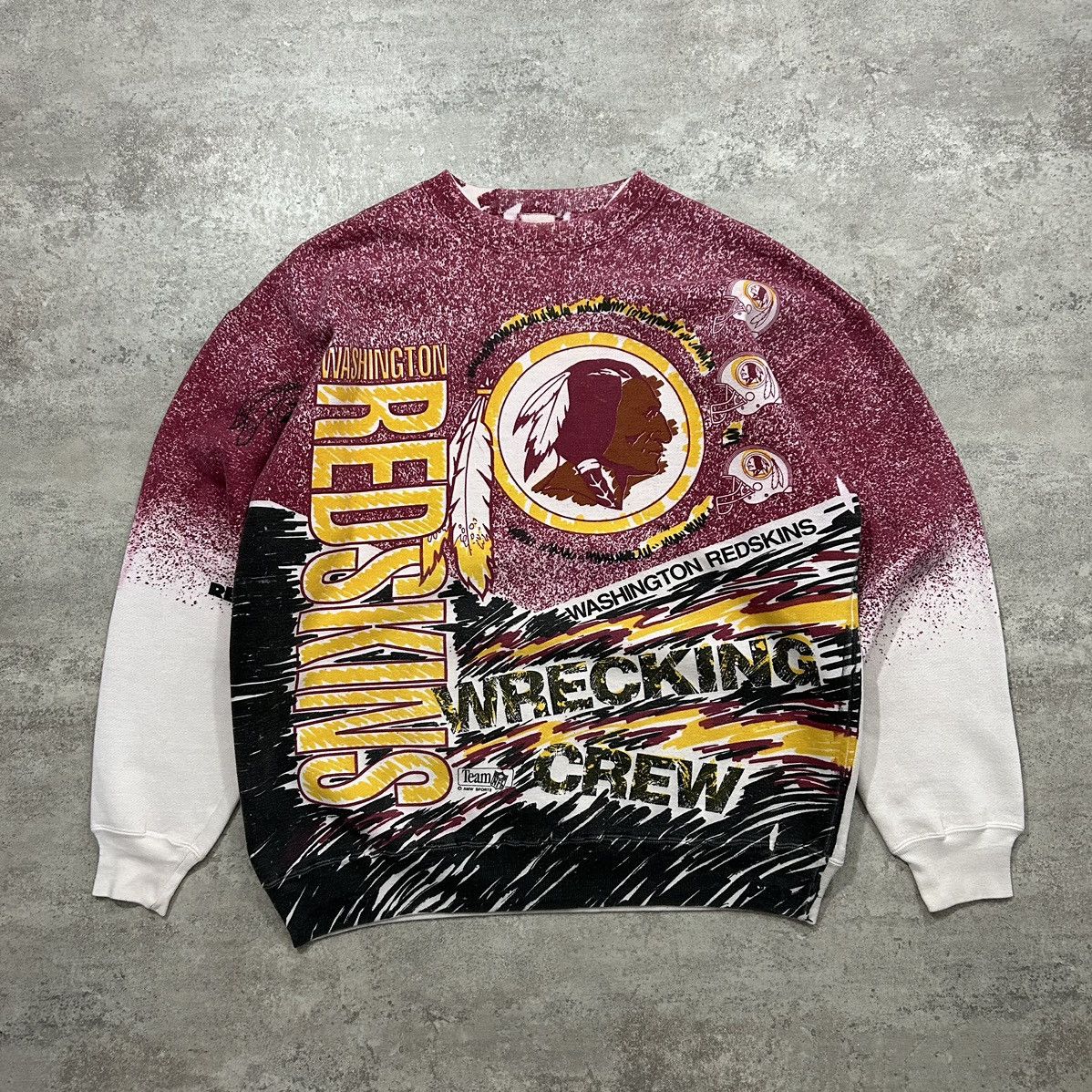 NFL × Vintage VTG 90s NFL WASHINGTON REDSKINS AMW SPORTS AOP SWEATSHIRT Size US L / EU 52-54 / 3 - 1 Thumbnail