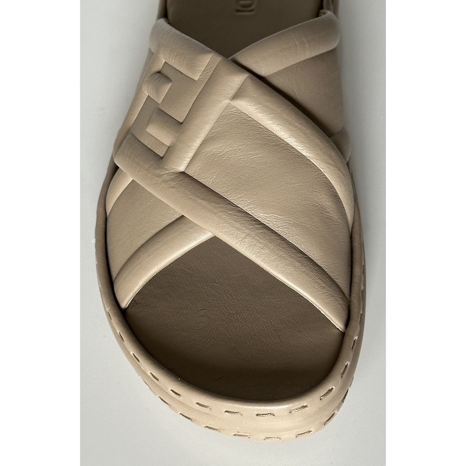 Fendi Men's FF Calf Leather Sandals Beige 9 US/8 UK 7X1501