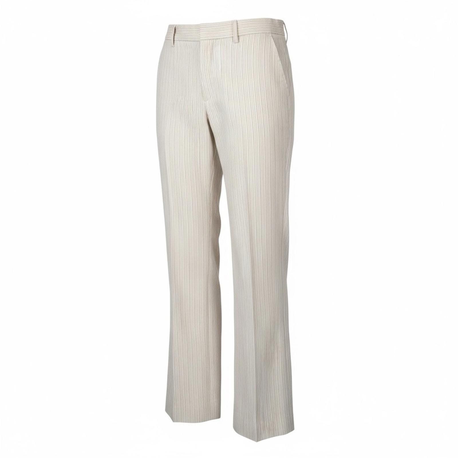 Dolce & Gabbana Dolce & Gabbana Linen & Cotton Cream Striped Pant Suit Size M / US 6-8 / IT 42-44 - 5 Thumbnail