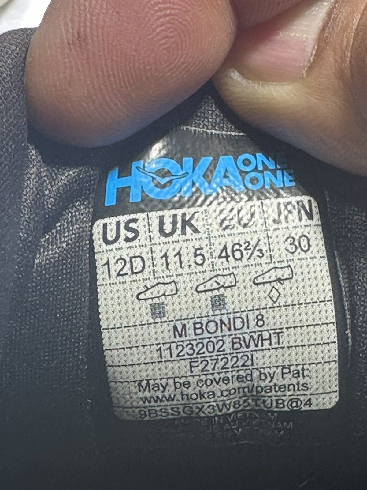 Hoka PreOwned Hoka One One Bondi 8 Black Sneaker Shoes Men's 12D Size US 12 / EU 45 - 7 Thumbnail