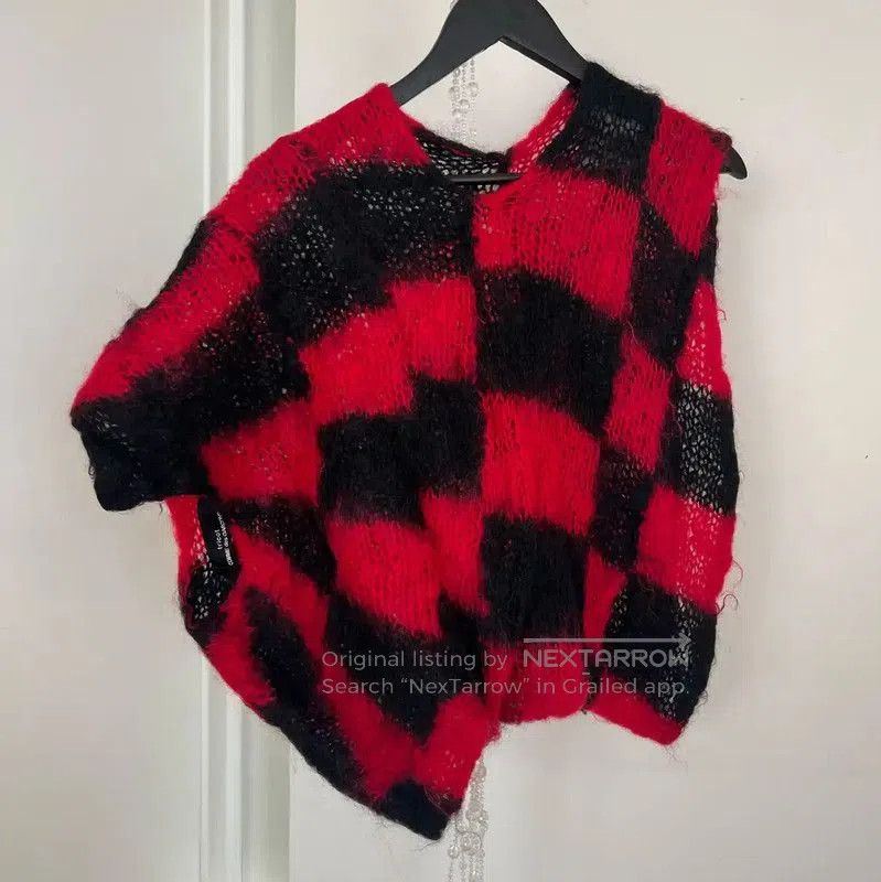 Comme des Garcons COMME des GARÇONS Red and Black Knit Top . Size M / US 6-8 / IT 42-44 - 4 Thumbnail