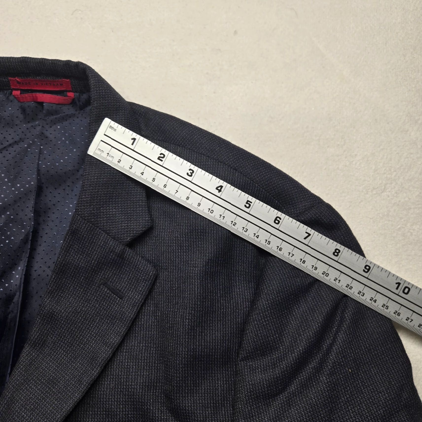 Alfani Alfani Blazer Jacket Wool 42R Regular Mens Gray Solid Business Jacket Notch Lapel Two-Button Front - Vintage? (No, not vintage) Size 42R - 7 Thumbnail