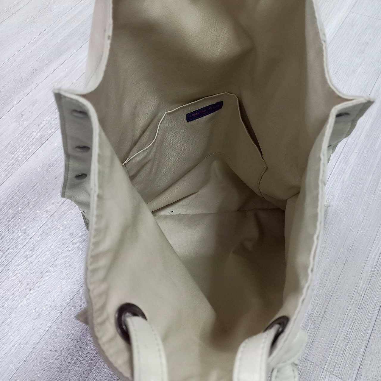 French Connection Christian Aujard Paris Beige Genuine Leather Tote Bag Size ONE SIZE - 8 Thumbnail