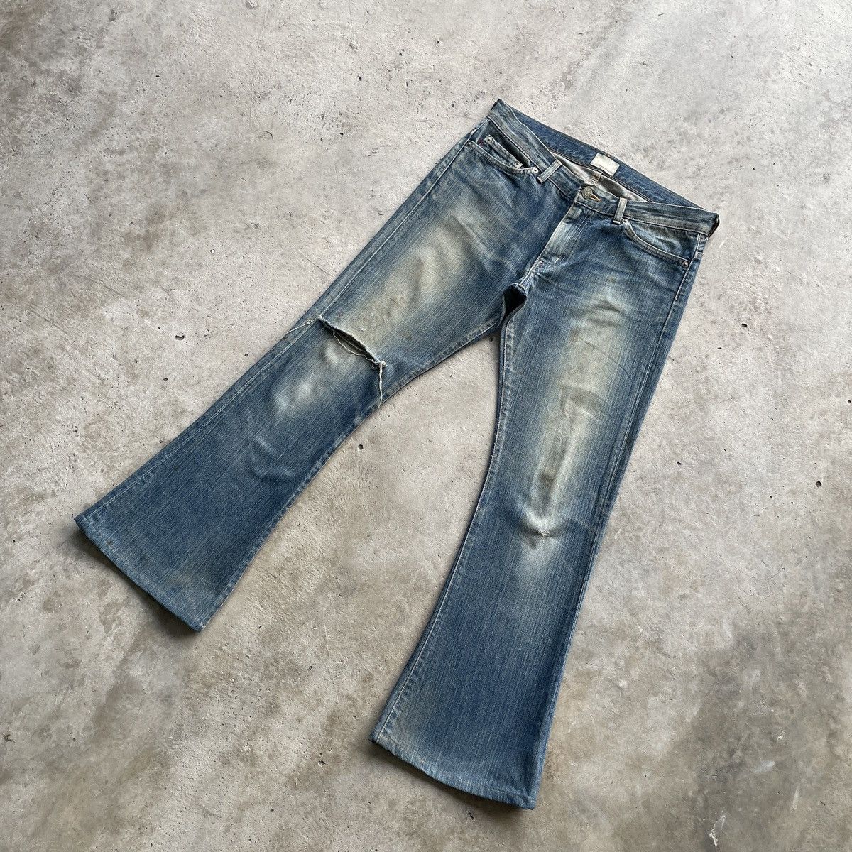 Japanese Brand Vintage Edwin Rusty Women Jeans FLARE Distressed Faded Pants Size 32" / US 10 / IT 46 - 3 Thumbnail
