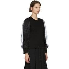 Comme des Garcons NOR KEI NINOMIYA BLACK ORGANZA SLEEVE T-SHIRT Size S / US 4 / IT 40 - 1 Thumbnail