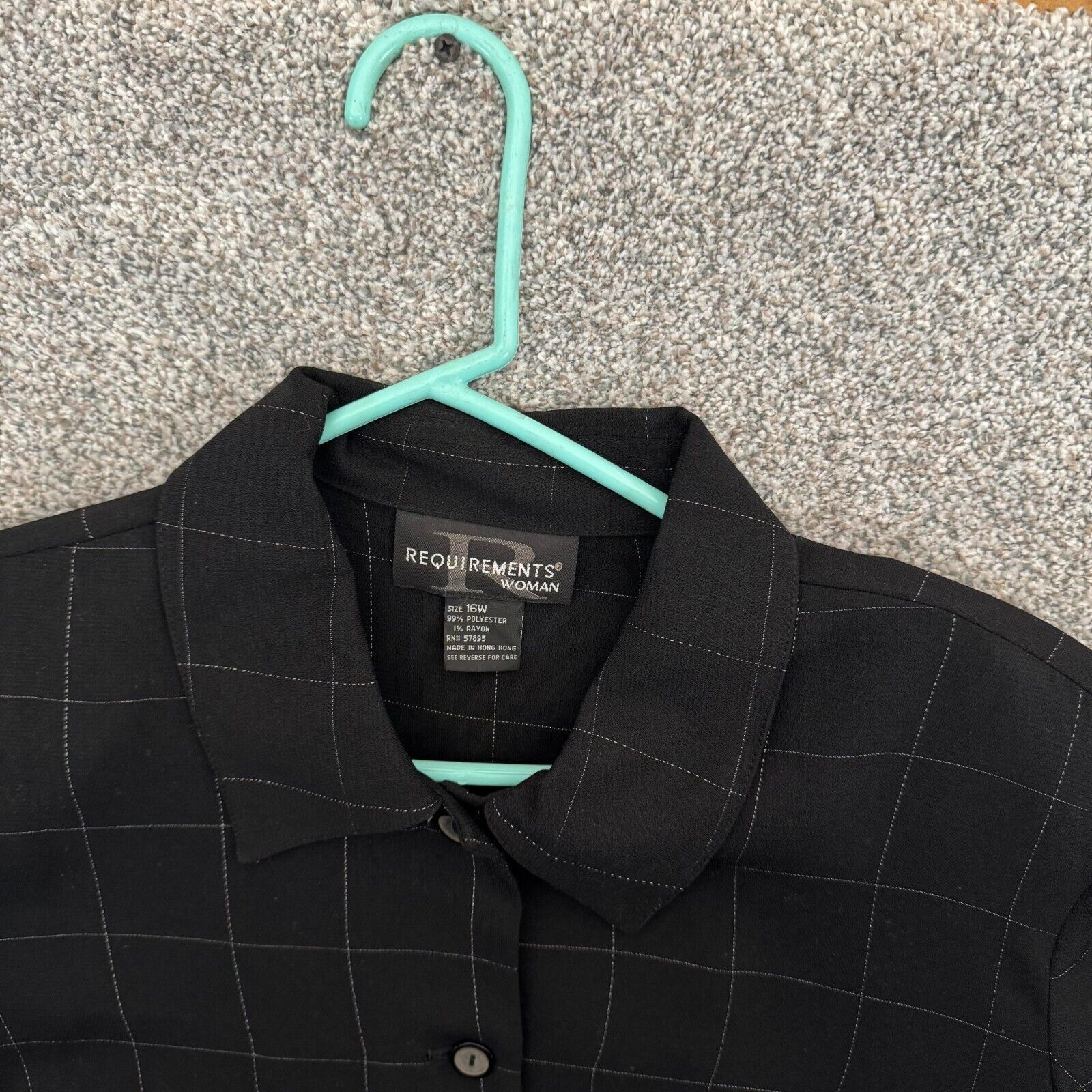 Other Requirements Top Women 16W Plus Windowpane Check Y2K Vintage Size XXL / US 16-18 / IT 52-54 - 2 Thumbnail