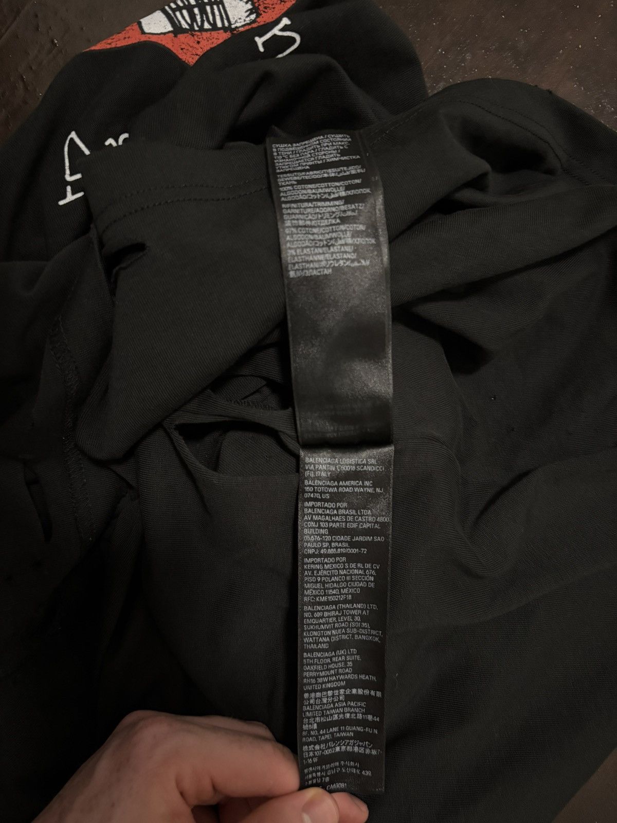 Balenciaga Black Antwerpen Distressed Inside Out Tee Size US M / EU 48-50 / 2 - 7 Thumbnail
