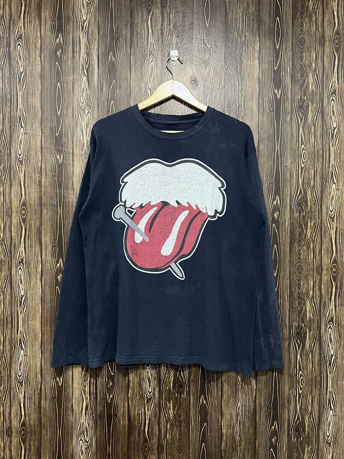 Band Tees × Vintage Vintage The Rolling Stones Band Distressed Longsleeve Tshirt Size US L / EU 52-54 / 3 - 1 Thumbnail