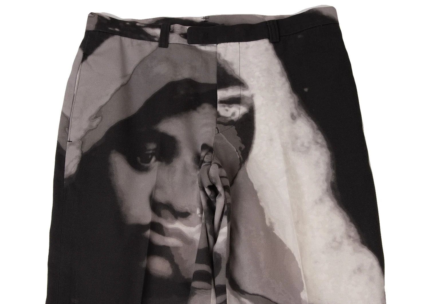 Jean Paul Gaultier Face Graphic Pants in White and Gray, Size 50 Size US 34 / EU 50 - 2 Thumbnail