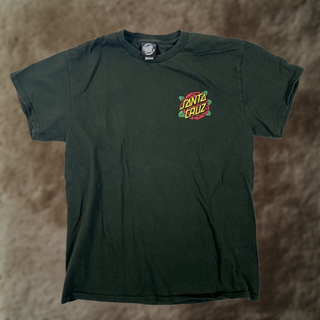 Vintage Vintage Santa Cruz Skateboard Tee Size Medium Green Roses Logo Y2K Size US M / EU 48-50 / 2 - 1 Thumbnail