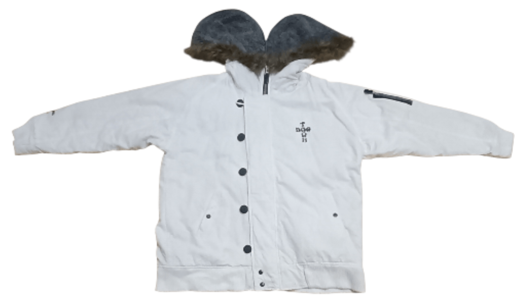 Dogtown 🔥 VINTAGE BLACK DRAGON LIGHT PUFFER FAUX FUR HOODED JACKET Size US XL / EU 56 / 4 - 1 Thumbnail
