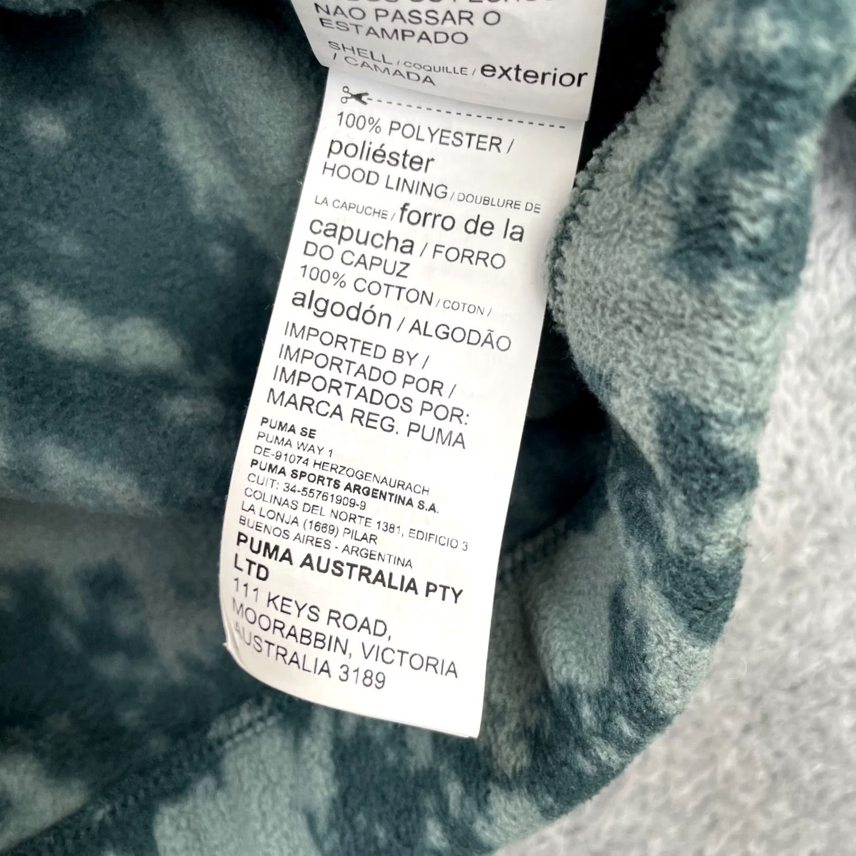 Puma PUMA Hoodie Mens M Green Camo Fleece Zip Pullover Athleisure Performance Street Casual Logo Zipper Size US M / EU 48-50 / 2 - 4 Thumbnail
