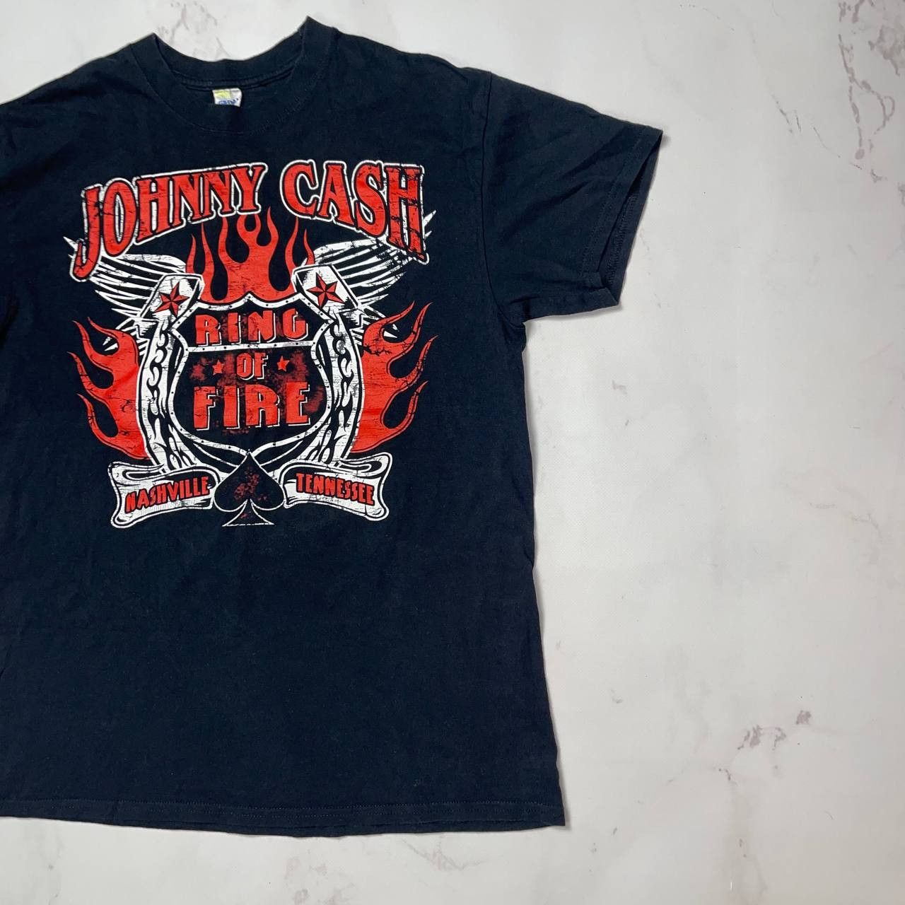 Vintage Johnny Cash Ring Of Fire Vtg Country T-shirt Size M Black Size US M / EU 48-50 / 2 - 3 Thumbnail