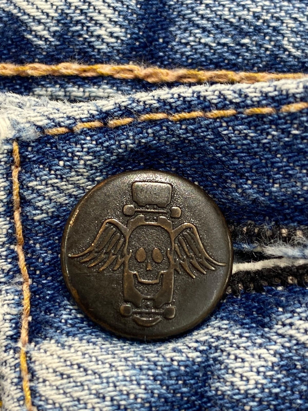 Japanese Brand Japanese Brand Sweat & Bloods Blue Wash Distress Style Jeans Size US 30 / EU 46 - 13 Thumbnail