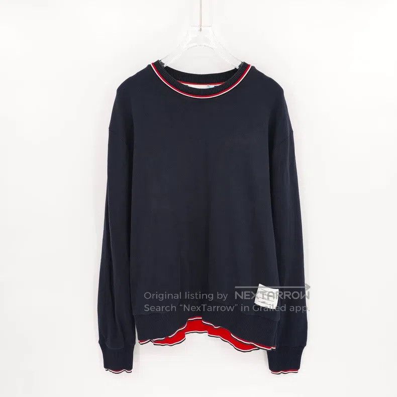 Thom Browne Thom Browne Solid Color Crewneck Long Sleeve Knit Top Size US XL / EU 56 / 4 - 1 Thumbnail