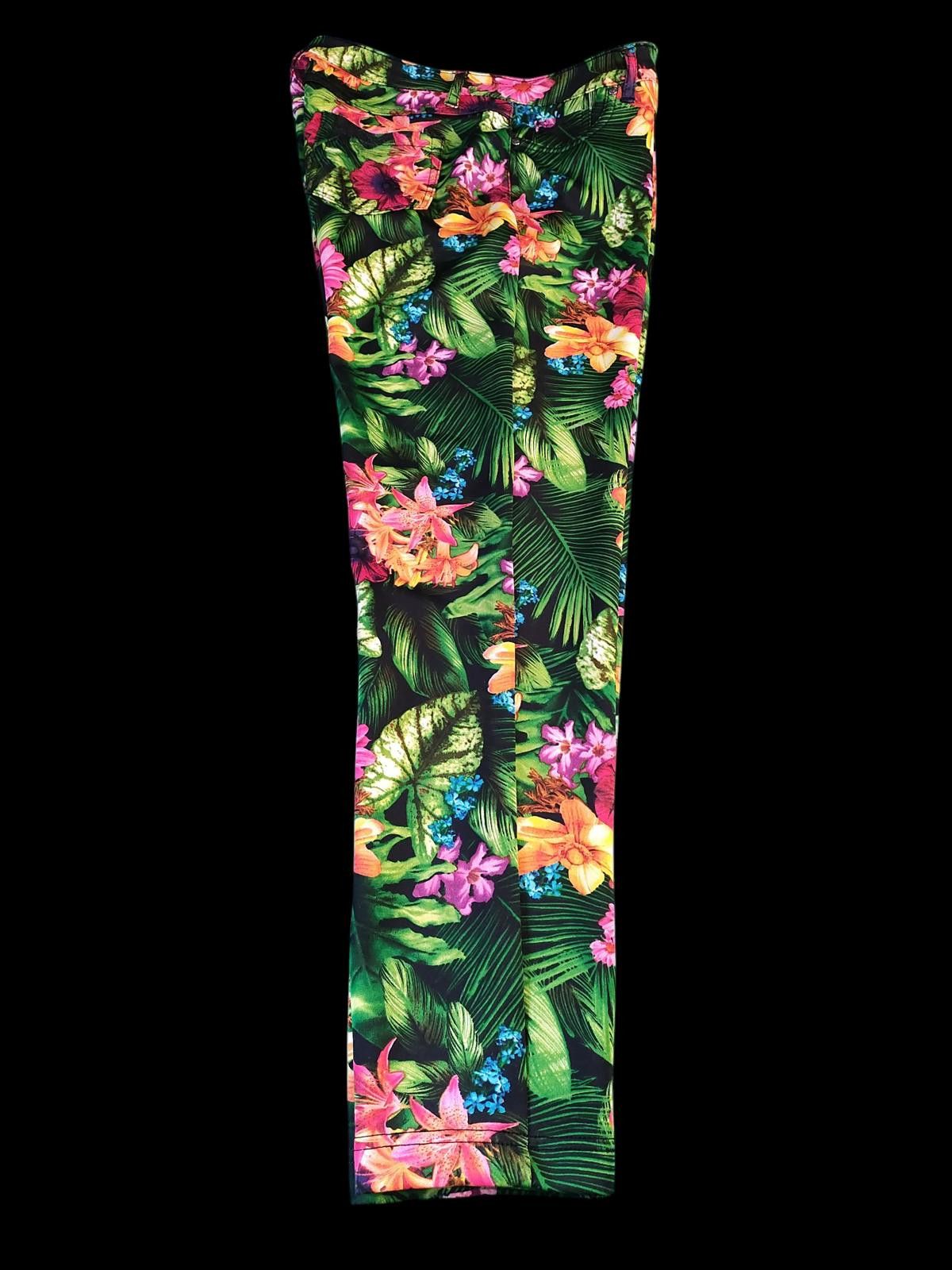 Other Like an Angel Women's Casual Pants with Vibrant Floral Print Size 32" / US 10 / IT 46 - 4 Thumbnail