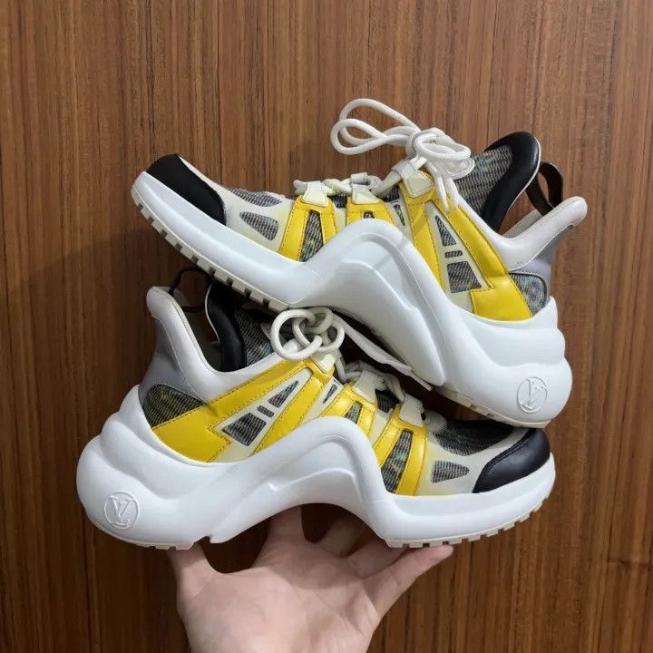 Louis Vuitton Louis Vuitton Sporty Casual Sneakers in White and Yellow -2 Size US 8.5 / EU 41-42 - 6 Thumbnail