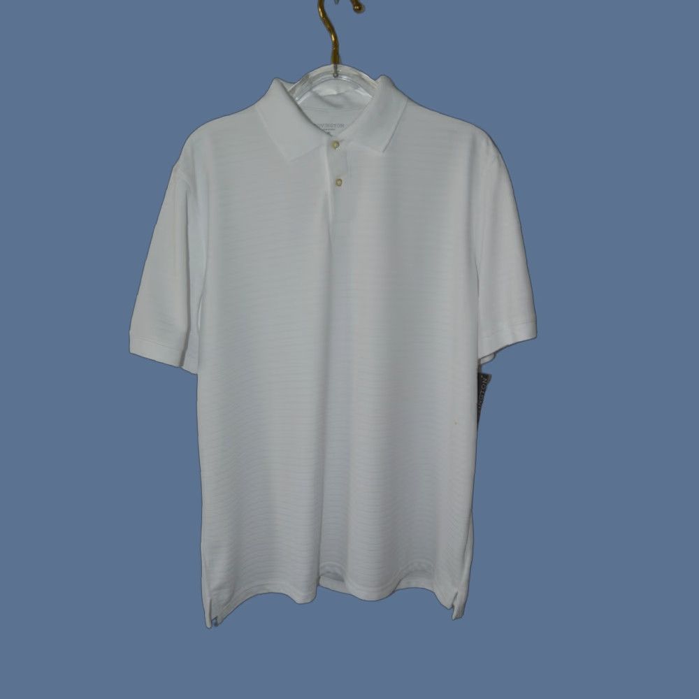 Vintage Covington Mens Polo Shirt White XL Regular Fit Short Sleeve Collared Knit Polyester Vintage: No Size US XL / EU 56 / 4 - 1 Thumbnail