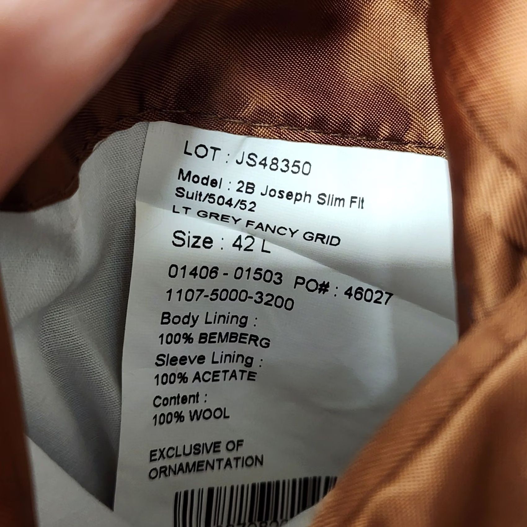Jos. A. Bank VINTAGE Jos A. Bank Jacket Blazer Men 42L Slim Fit Light Gray Grid Wool Sport Coat Mens 42 Regular Gray Button Closure Size 42R - 6 Thumbnail