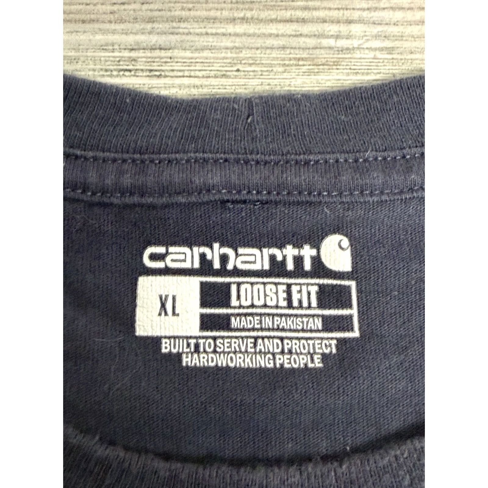 Carhartt Carhartt XL T-Shirt Short Sleeve Pocket Heavyweight Blue Workwear Men Size US XL / EU 56 / 4 - 5 Thumbnail