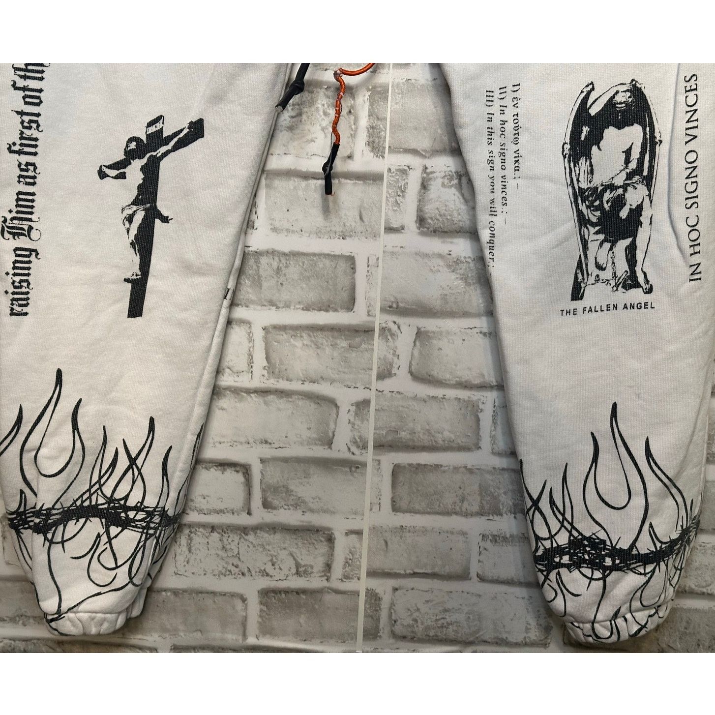Other IHS Manifesto Graphic White Track Pants S Joggers Cotton Size US 26 / EU 42 - 9 Thumbnail