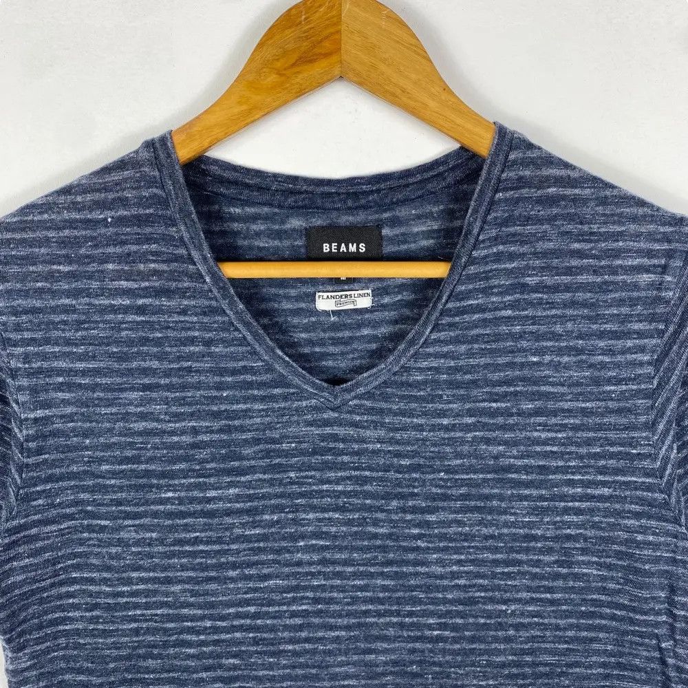 Beams Plus Japanese Brand BEAMS Flanders Linen Stripes Tee Shirt Medium Size US M / EU 48-50 / 2 - 2 Thumbnail