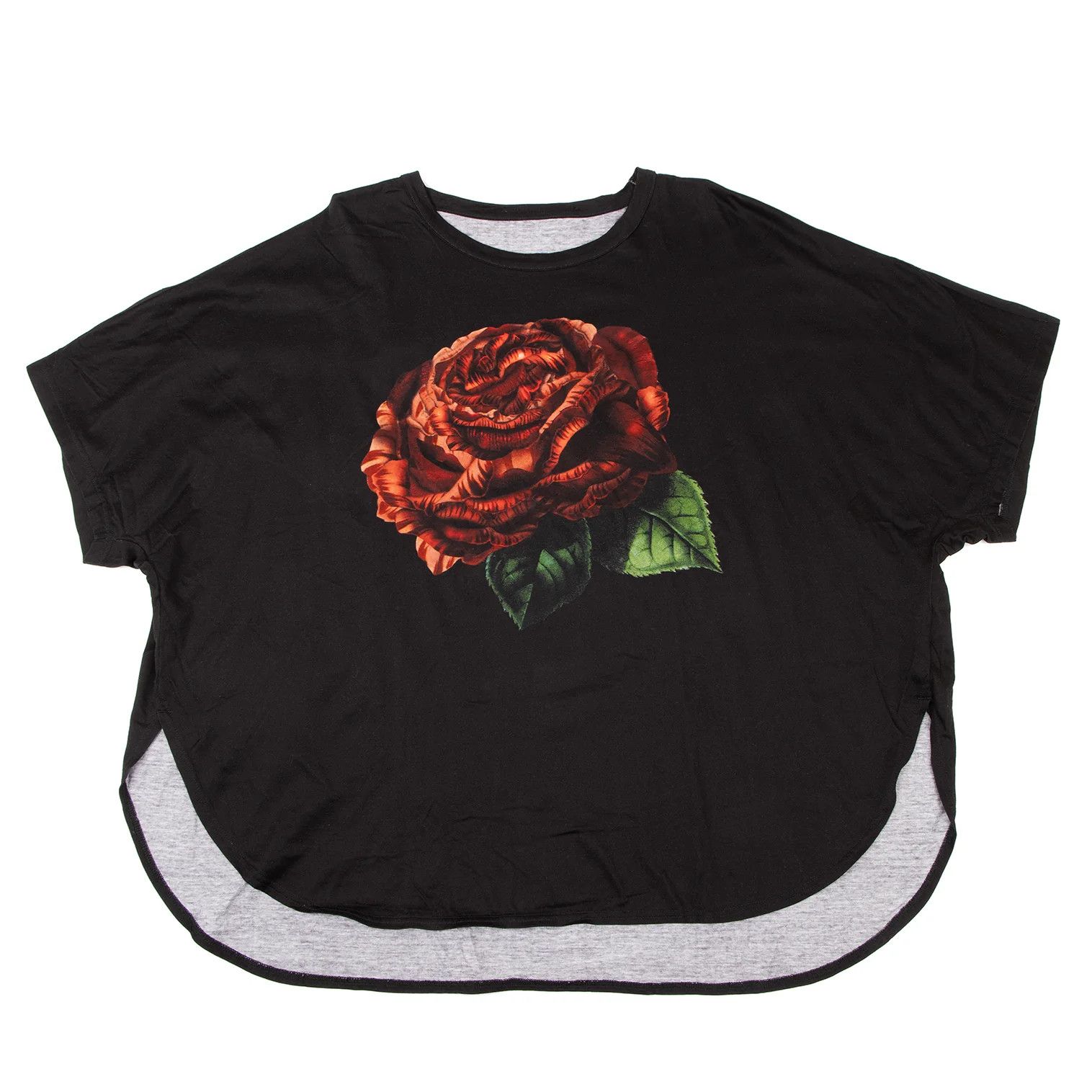 Yohji Yamamoto Cotton Rose Dolman Sleeve Hem T-Shirt Black Red Green Size US M / EU 48-50 / 2 - 1 Thumbnail