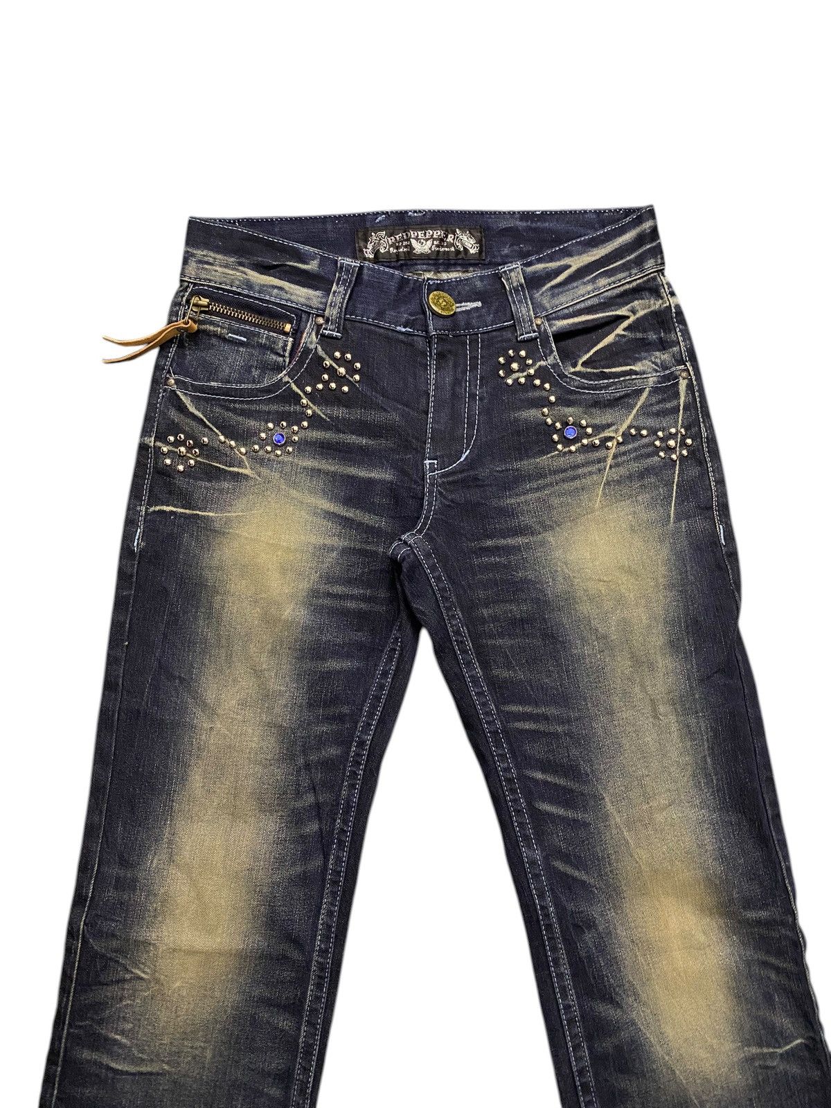 If Six Was Nine Red Pepper Attitude Studded Jeans Size US 29 - 4 Thumbnail