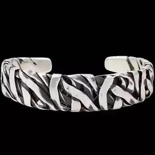 Jewelry Stone textured metal bracelet Size ONE SIZE - 4 Thumbnail