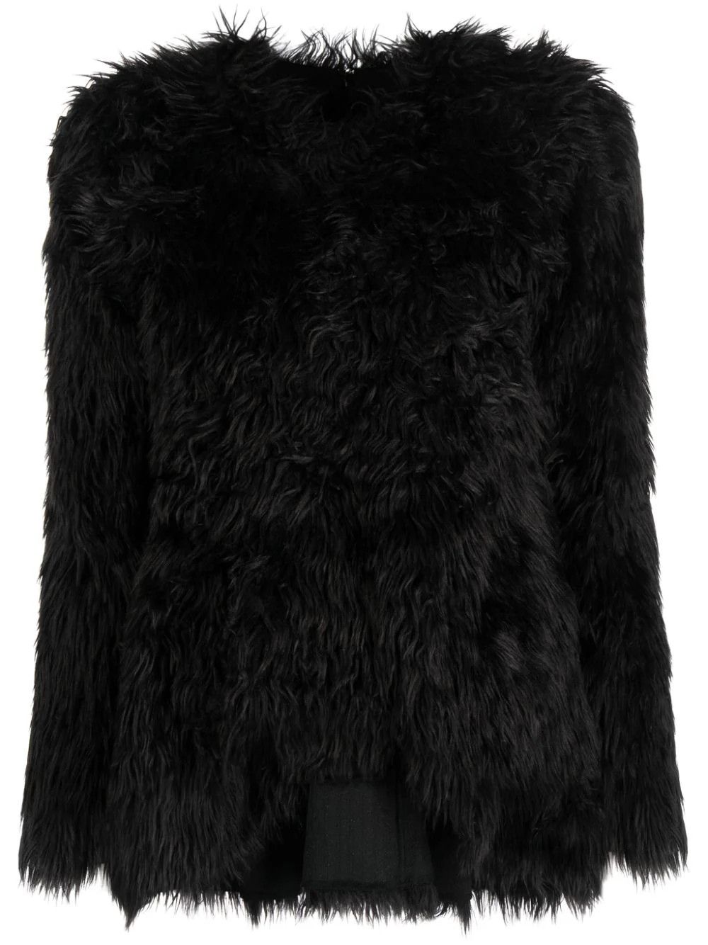 Comme des Garcons o1mle0824 Faux Fur Long Sleeve Top in Black Size XS / US 0-2 / IT 36-38 - 1 Thumbnail