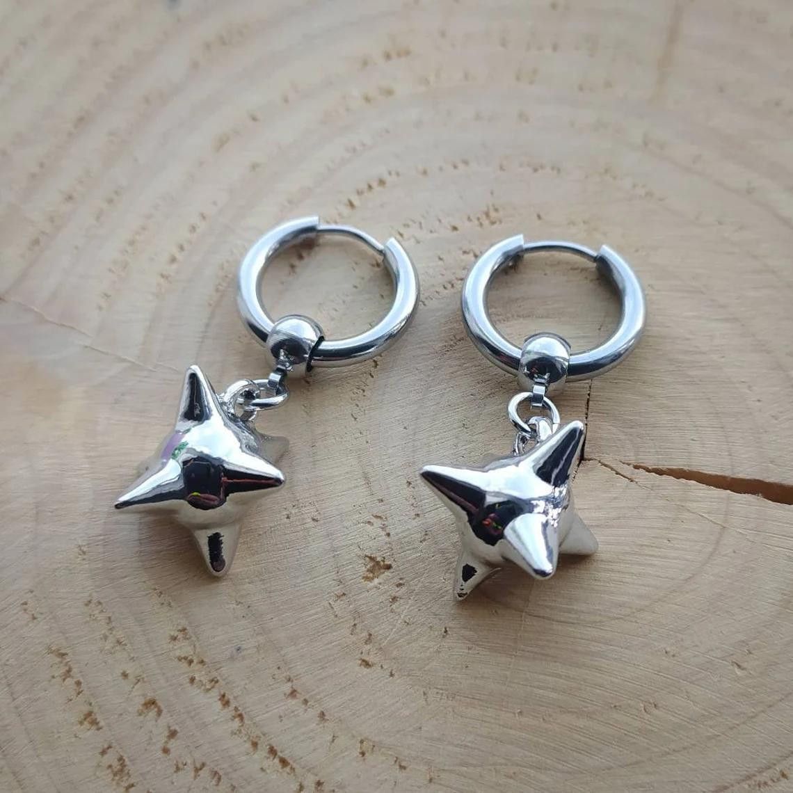 Jewelry × Sterling Silver Vintage Earrings One Pairs Chrome Jewelry Size ONE SIZE - 1 Thumbnail