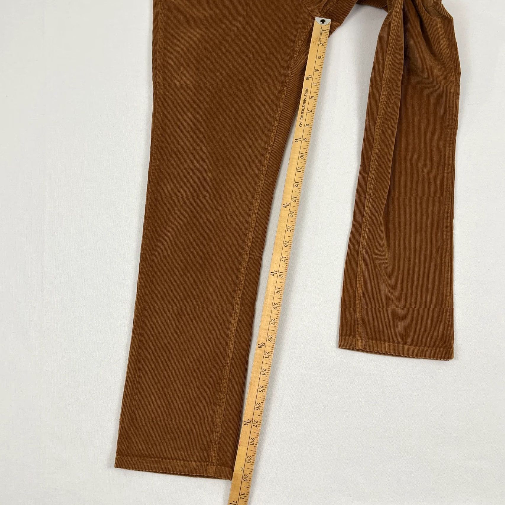Marine Layer VINTAGE? No — Marine Layer Slim Fit Chino Pants Mens Medium x 30" Brown Corduroy 5-Pocket Zipper Button Flat Front Slim Rise Mid Size US 31 - 6 Thumbnail