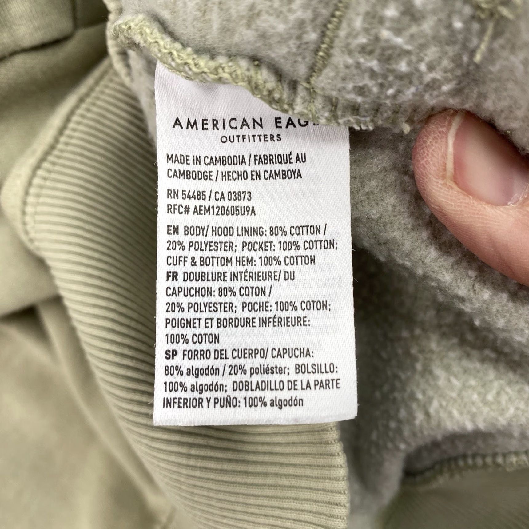 Vintage VINTAGE American Eagle Oversized Full Zip Hoodie Womens M Green Slub Distressed Look Slub Size M / US 6-8 / IT 42-44 - 6 Thumbnail