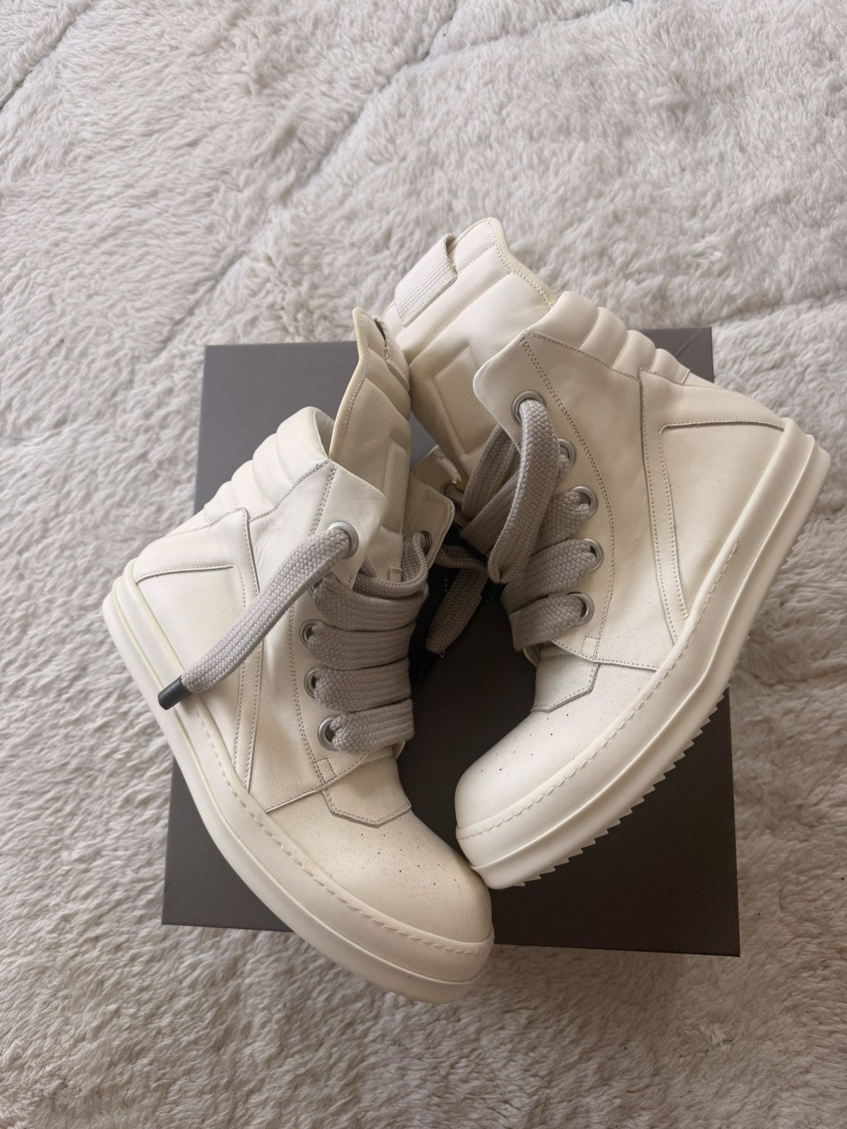 Rick Owens MILK GEOBASKET Size US 11 / EU 44 - 6 Thumbnail