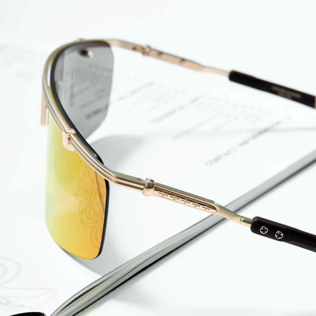 Chrome Hearts CLITANIC MATTE GP/GP CLASSIC BROWN SUNGLASSES Size ONE SIZE - 3 Thumbnail