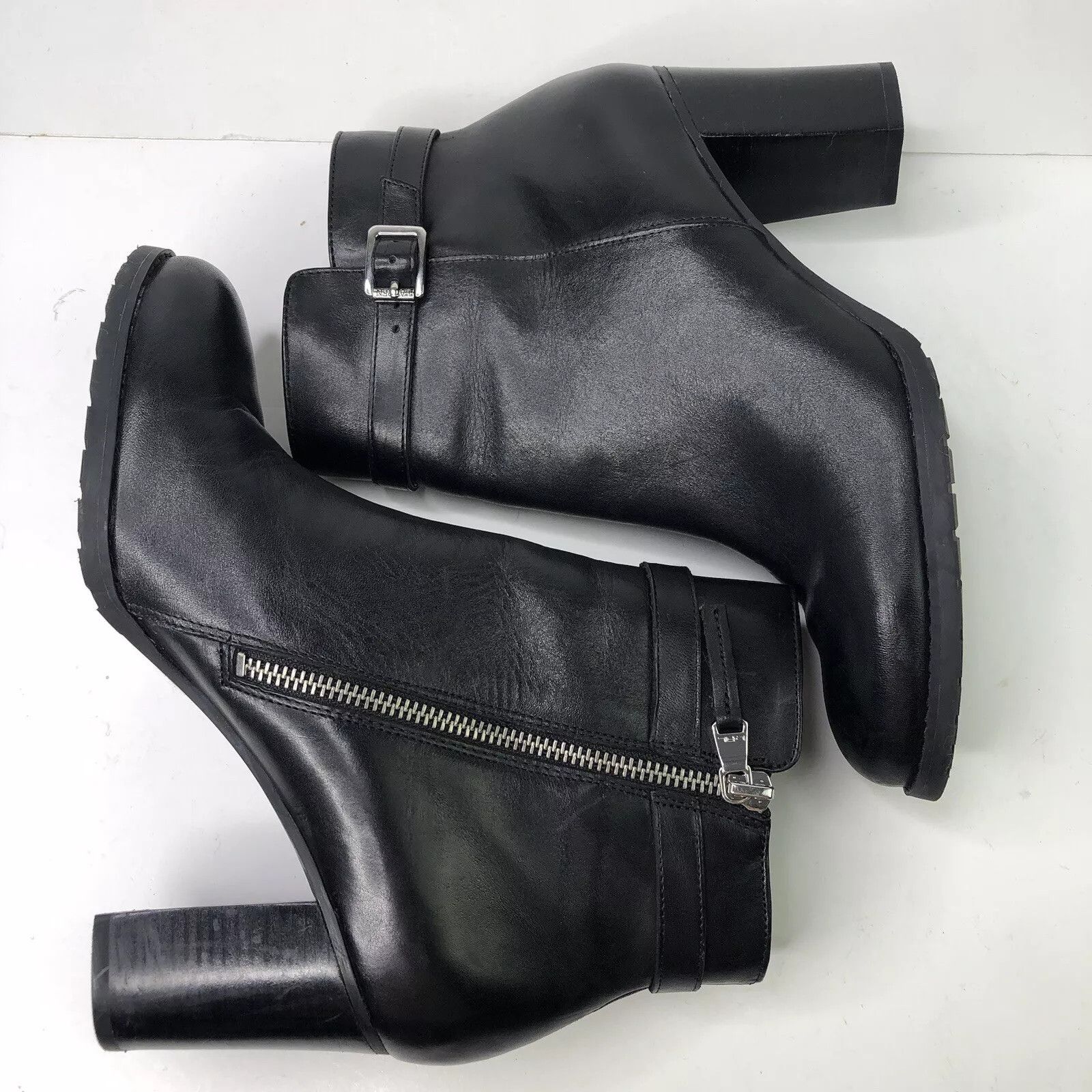 Ralph Lauren Ralph Lauren Black Boot 8.5 Heel Adjustable Buckle Ankle Zip Size US 8.5 / IT 38.5 - 3 Thumbnail