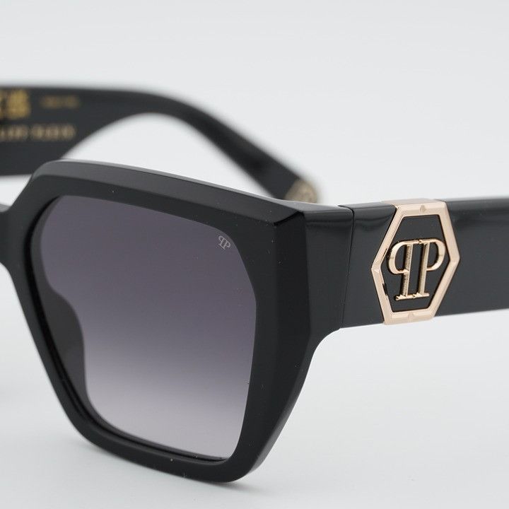 Philipp Plein Philipp Plein SPP160 0700 Sunglasses Black Square Frame Size ONE SIZE - 2 Thumbnail
