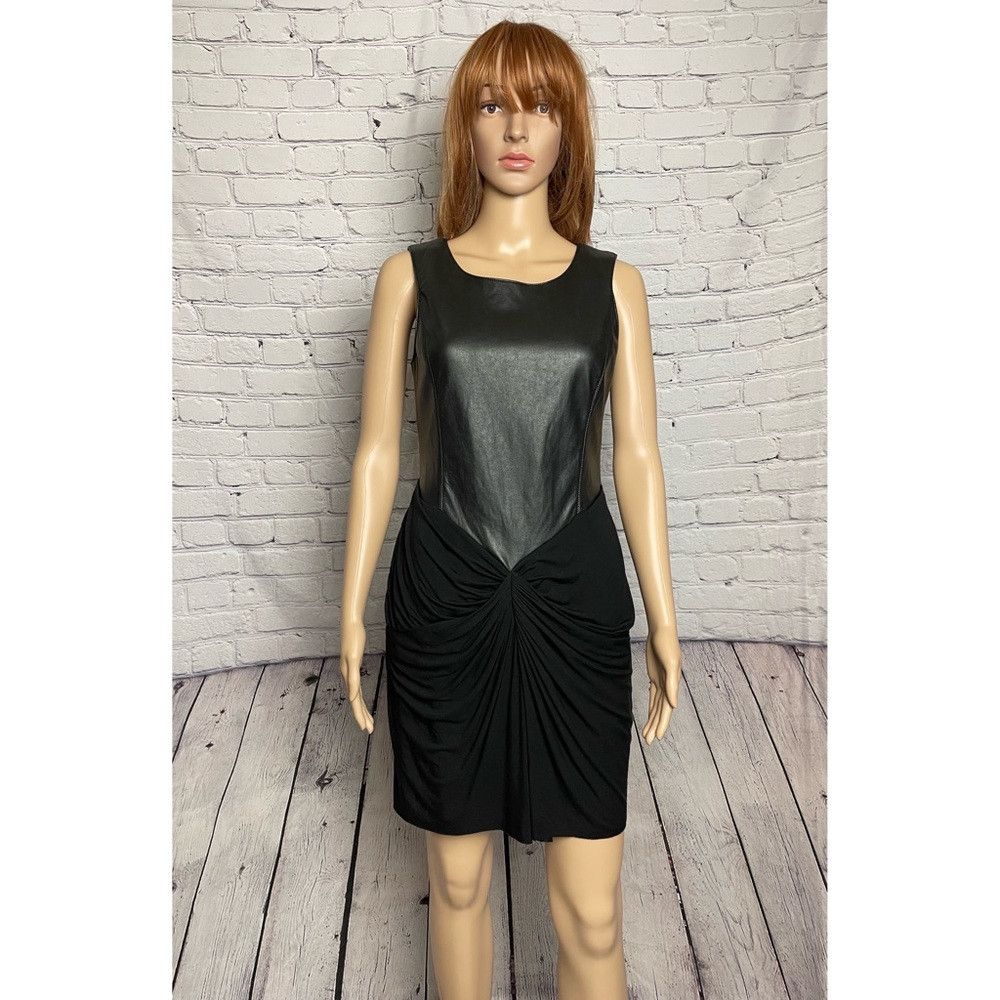 Bailey 44 Eco Leather Not in the Dark Black Dress Size 6 - stein-coach.com