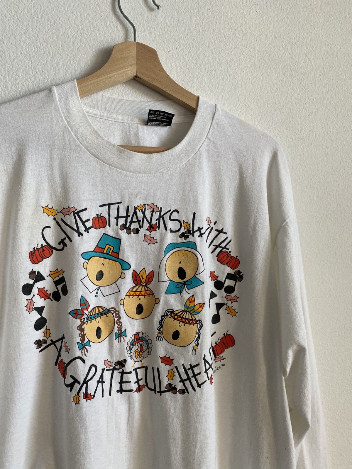 Vintage Vintage 90s Thanksgiving Tee Size US XL / EU 56 / 4 - 3 Thumbnail