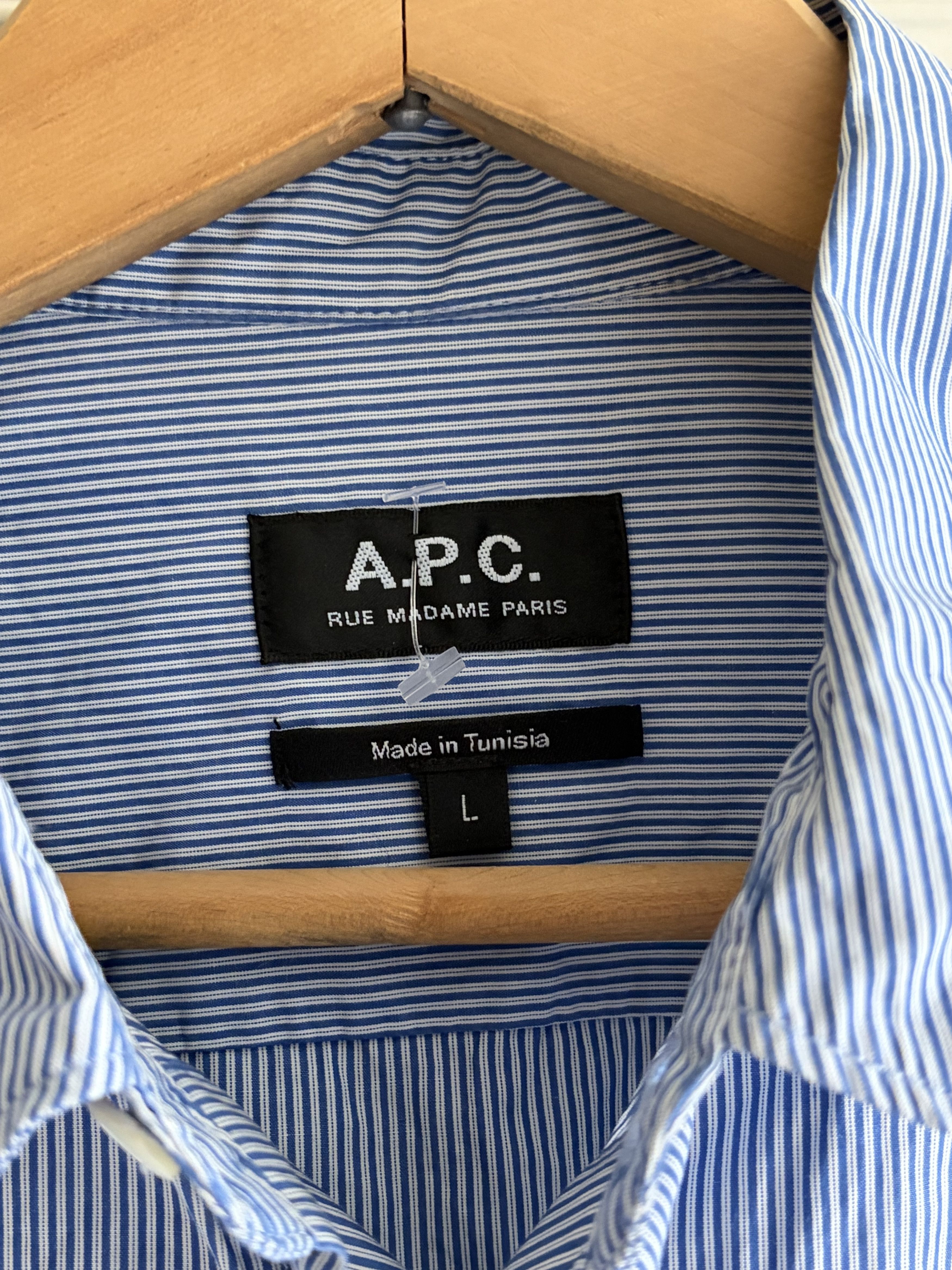 A.P.C. APC Striped Cotton Button Down Shirt Size US L / EU 52-54 / 3 - 3 Thumbnail