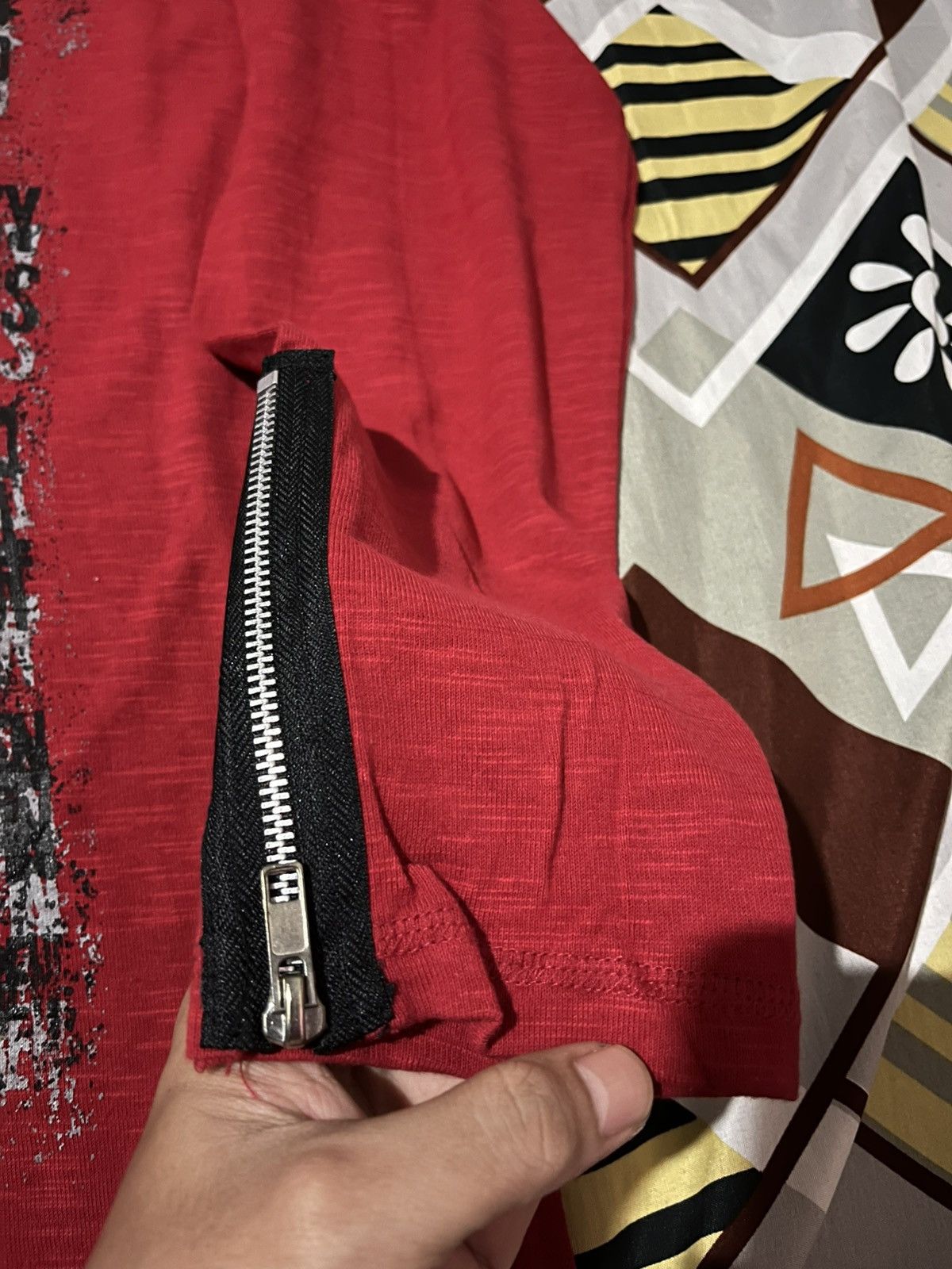 Japanese Brand × Vintage Vintage Dangerous Warning Design Punk Poem And Chains LS Size US L / EU 52-54 / 3 - 4 Thumbnail