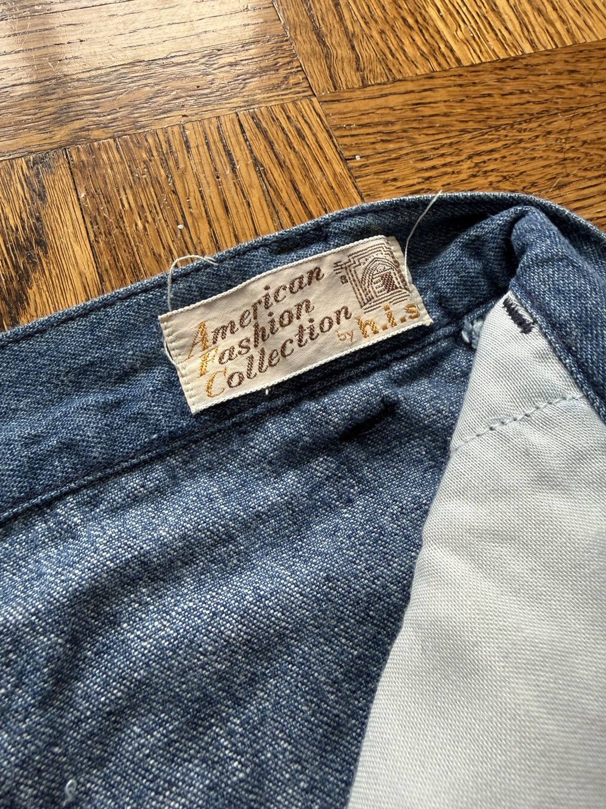 Vintage Vintage 70s H.I.S. Dungaree Wide Leg Denim Jeans Size US 34 / EU 50 - 4 Thumbnail