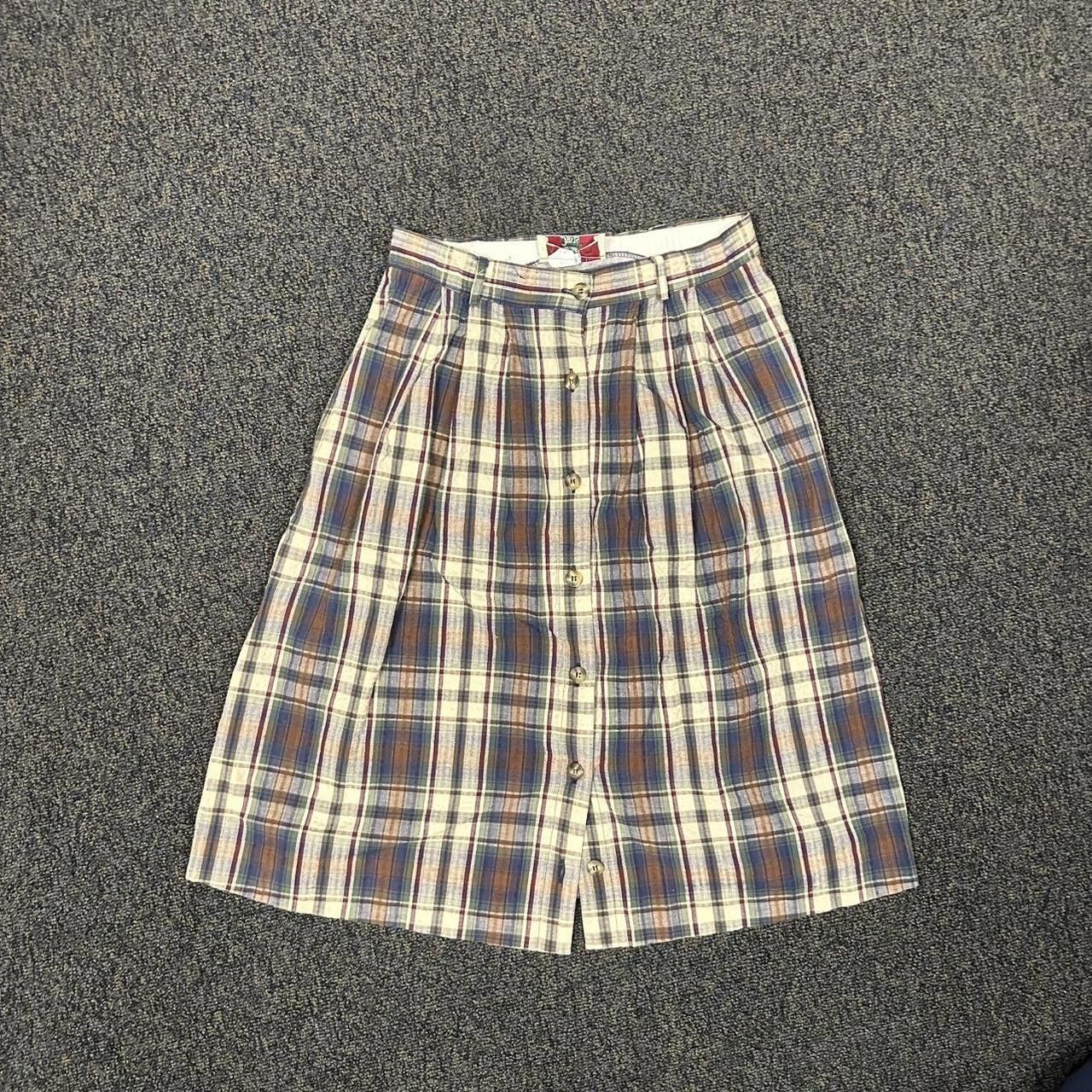 Orvis Vintage Orvis Made in USA Button Down Plaid Skirt Size 32" / US 10 / IT 46 - 1 Thumbnail