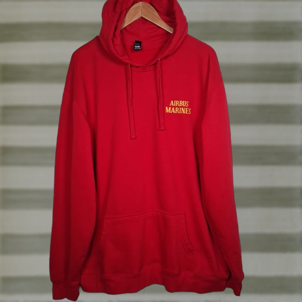 Vintage District USMC Hoodie Men 2XL Red Graphic Solid Hoodie Military Aviation Marines Sweatshirt Size US XXL / EU 58 / 5 - 1 Thumbnail