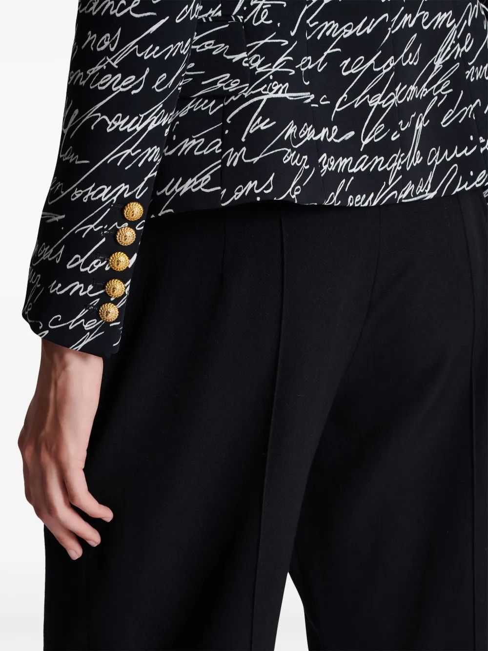 Balmain o1s1wg111225 Love Letter Tailored Jacket in Black Size S / US 4 / IT 40 - 6 Thumbnail