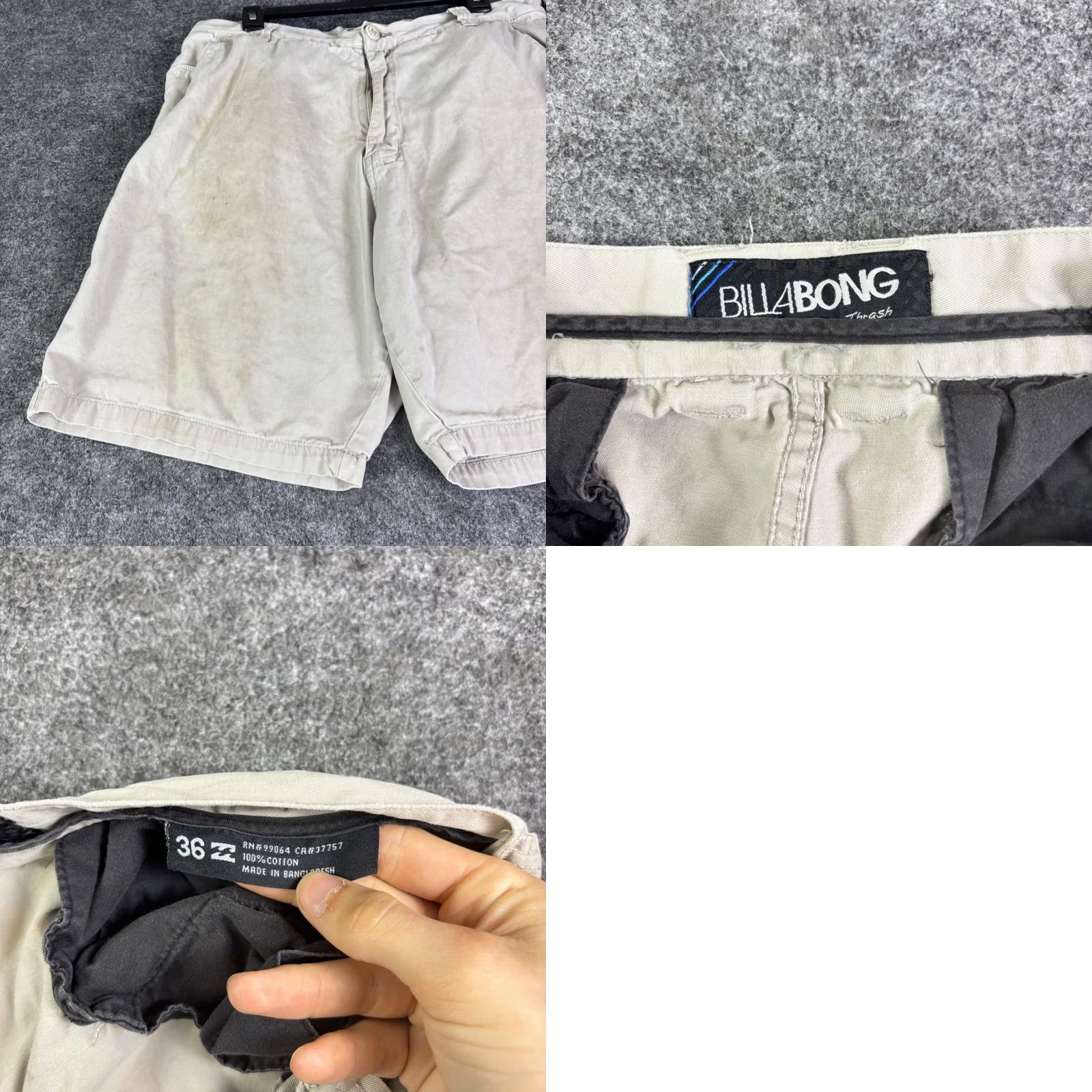 Billabong Billabong Thrash Men Khaki Chino Shorts Tan Cotton Size 33 Casual Skate Summer Size US 33 - 8 Thumbnail